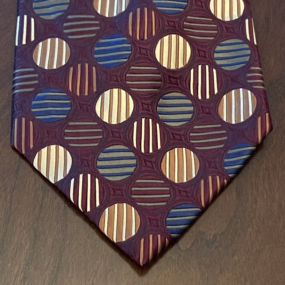 Rbm Collection Burgundy 100% Silk Handmade In China Men’s Necktie ￼